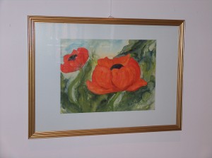 Zwei Mohnblüten, ca. 36 cm x 47 cm, Aquarell auf Bütten