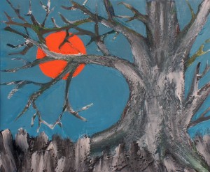 Alter Baum, Acryl und Strukturpaste auf Leinwand, 60 cm x 50 cm, 150 Euro