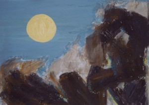 Ohne Titel, Acryl und Strukturpaste aus Leinwand, 50 x 70 cm, 160 Euro