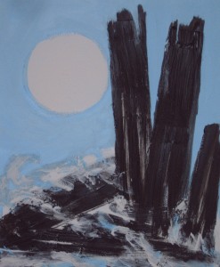 Ohne Titel, Acryl und Strukturpaste auf Leinwand, 60 x 50 cm, 180 Euro  