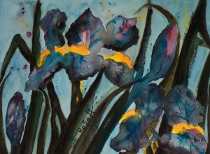 Mondlicht-Iris, Aquarell auf Aquarellpapier, 30 x 40 cm, 150 Euro