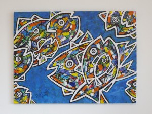 Sushi,  Acryl auf Leinwand, 80 x 60 cm