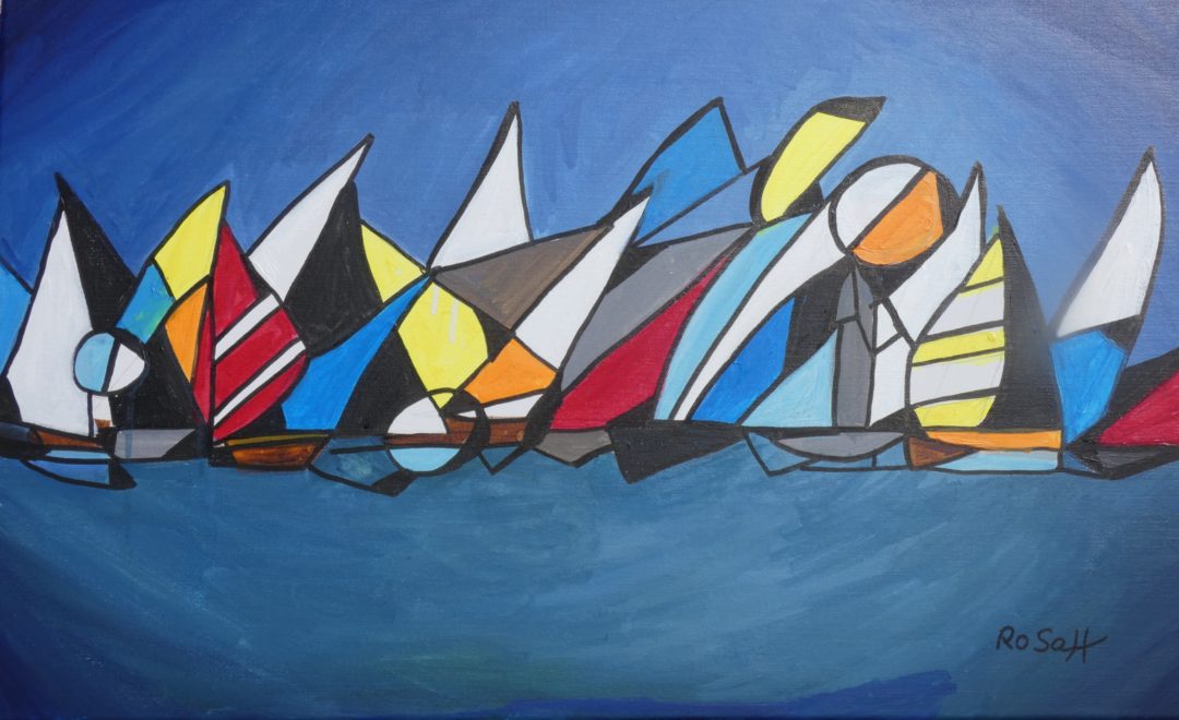 Regatta, Acryl auf Leinwand