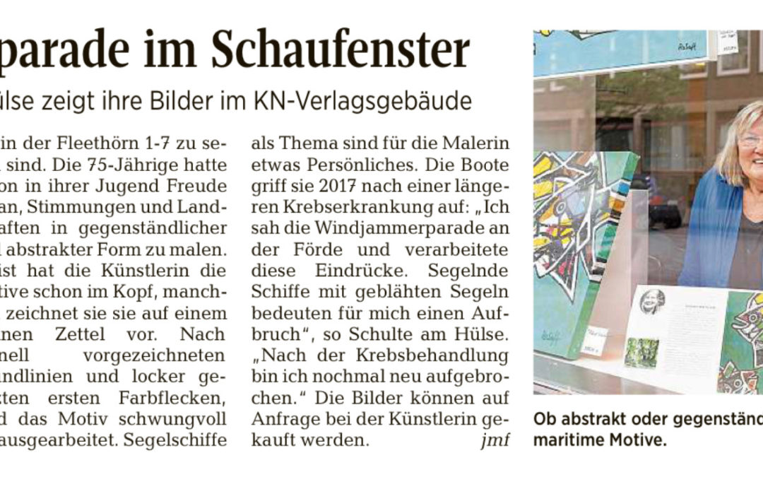 Meine Bilder im Kieler Nachrichtengebäude „Kunst an der Ecke“